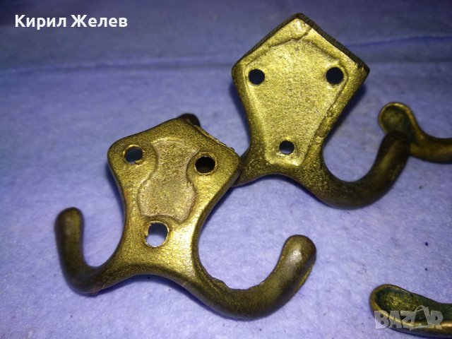 4 СТАРИ РЕТРО БРОНЗОВИ ЗАКАЧАЛКИ 2 По-ГОЛЕМИ и 2 По-МАЛКИ За СТЕНА КУХНЯ ДЕКОРАЦИЯ 41313, снимка 4 - Други ценни предмети - 43650672