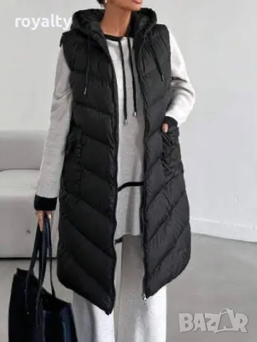 Дълъг дамски елек със силиконова вата Различни цветове , снимка 3 - Елеци - 48999074