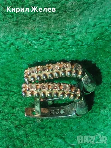 СТАРИ СКЪПОЦЕННИ АНГЛИЙСКИ СРЕБЪРНИ ОБЕЦИ СРЕБРО 925 с БЛЕСТЯЩИ ФАСЕТИРАНИ ЦИРКОНИ 32092, снимка 13 - Обеци - 49682571