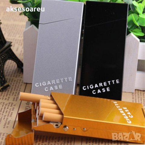 Нова Алуминиева малка кутия за слим цигари метална цигарена табакера с копче и пружина модна стилна , снимка 14 - Табакери - 39419424