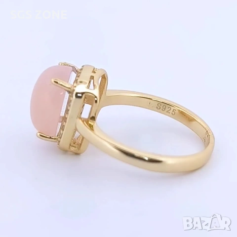 Сребърни Пръстени с Невероятен Морганит от Тайланд, снимка 2 - Колиета, медальони, синджири - 53373410