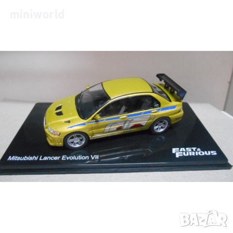 Mitsubishi Lancer Evolution VII Fast & Furious 2001 - мащаб 1:32 на IXO-Altaya моделът е нов в PVC