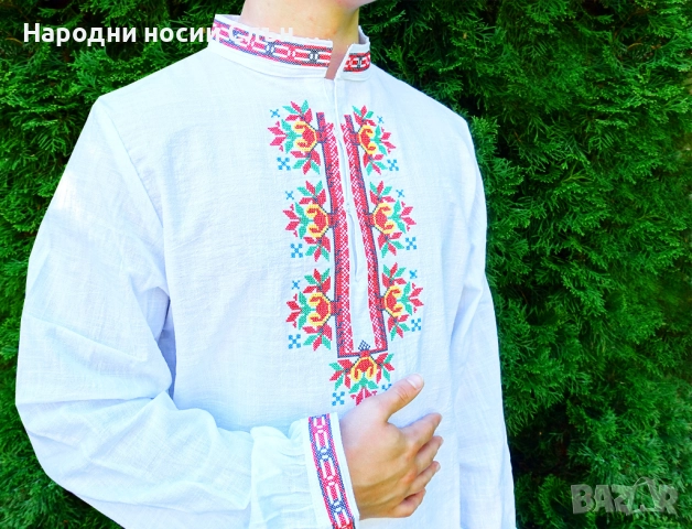 Мъжка риза с бродирана шевица, снимка 2 - Ризи - 51934126