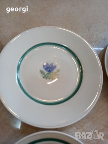 Троен сет датски фин костен порцелан кактус KPM Kobenhavns Maleri, снимка 4 - Чаши - 39335365