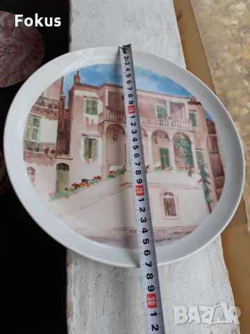 Гръцка порцеланова чиния за стена, снимка 6 - Антикварни и старинни предмети - 34752025