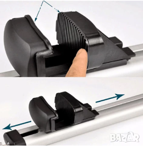 Универсални алуминиеви напречни греди за багажник с ключ - 132 см., снимка 3 - Аксесоари и консумативи - 49139490