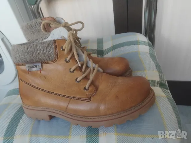 RIEKER 100% оригинални ботуши естествена кожа (стават за сняг и киша), снимка 2 - Дамски ботуши - 48556731