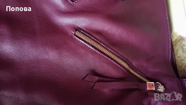 Голяма италианска чанта/ естествена кожа /винено червена, снимка 10 - Чанти - 47480883