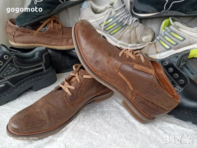 Ретро, арт, винтидж мъжки обувки половинки КАТО НОВИ BUGATTI original, 43 - 44,100% ЕСТЕСТВЕНА КОЖА, снимка 14 - Мъжки боти - 47825041