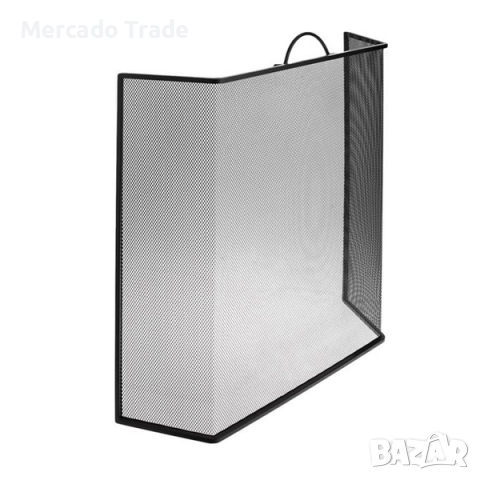 Декоративен параван за камина Mercado Trade, Мрежа, Метал, Черен, снимка 2 - Декорация за дома - 48285208