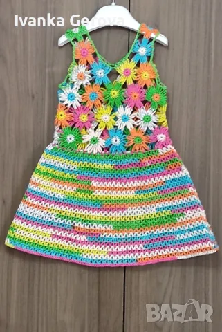 Ръчно изработена детска рокличка от чист памук