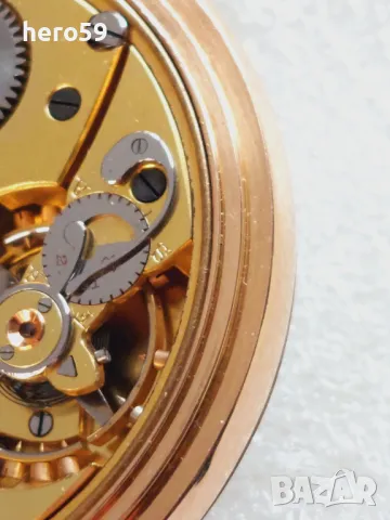 Златен 18к джобен часовник Зенит(Zenith) отлично състояние 42 гр. в 18 карата, снимка 12 - Антикварни и старинни предмети - 48271598