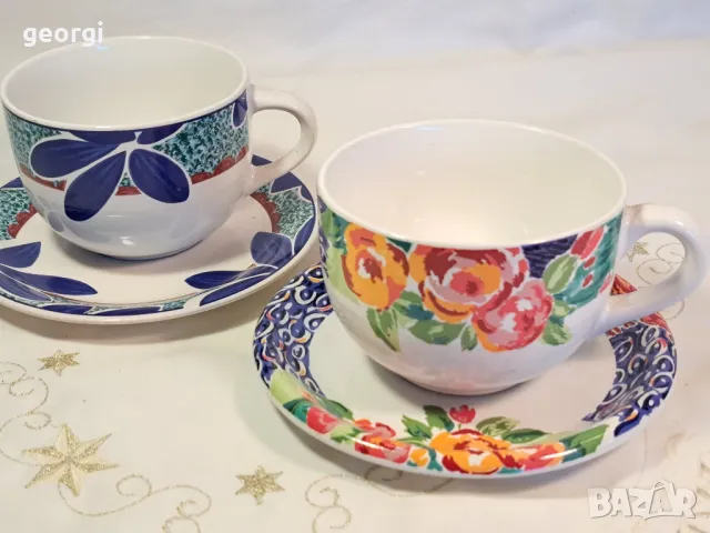 голяма порцеланова чаша с чинийка 23/3