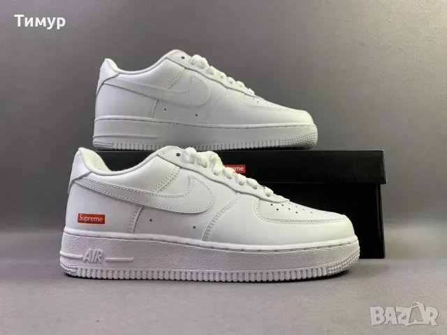 Оригинални Nike Air Force 1` x Supreme (бял цвят), снимка 8 - Ежедневни обувки - 47402795