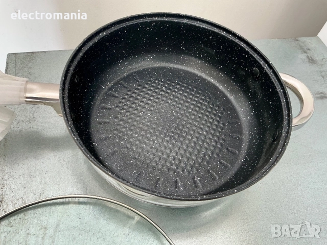 дълбок тиган с капак/мраморно покритие Bohmann BH-71241-24T, снимка 4 - Съдове за готвене - 45875900