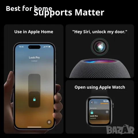 Смарт ключалка висок клас с хъб SwitchBot Lock Pro, снимка 4 - Друга електроника - 48371580
