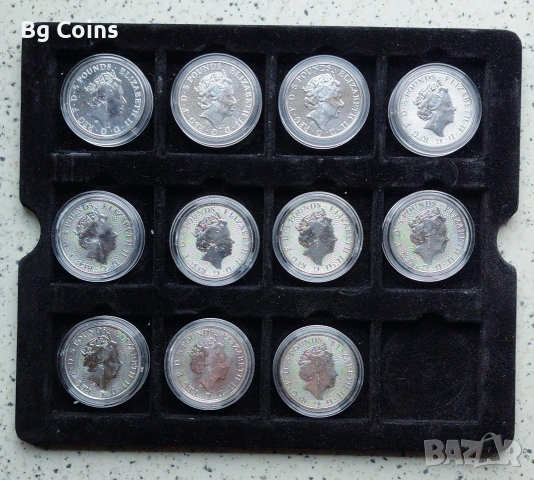 Сребро 2 OZ 2016-2021 11 бр, снимка 2 - Нумизматика и бонистика - 53053430