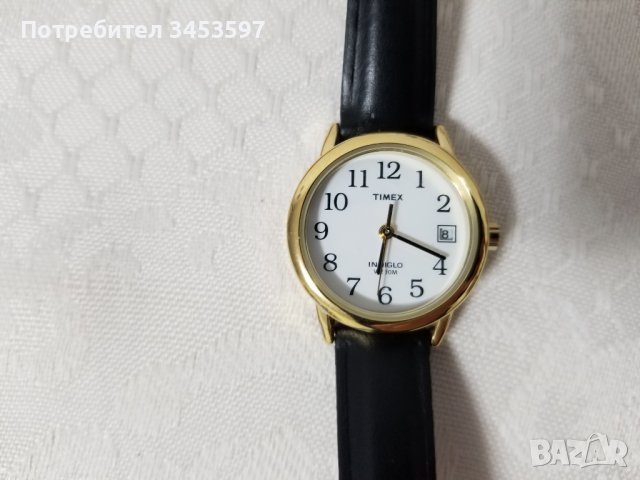Нов часовник дамски Timex Ingiglo T2H341 кварц,  златисто покритие, черна каишка