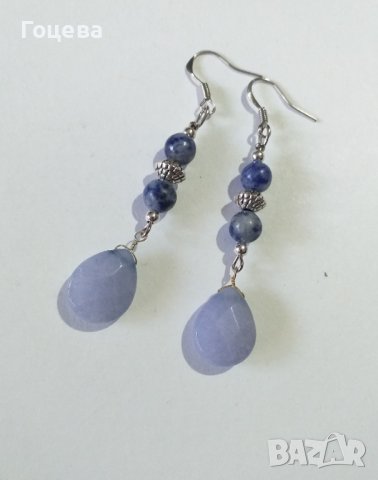 Новите ни Бохо Шик обеци с нежни камъни Аквамарин и Содалит и орнаменти в цвят Сребро , снимка 5 - Бижутерийни комплекти - 38162794