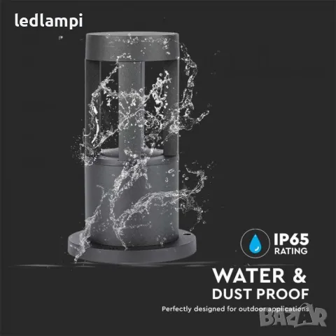 LED Градинско тяло 10W IP65 25cm черно, снимка 4 - Външни лампи - 21002797