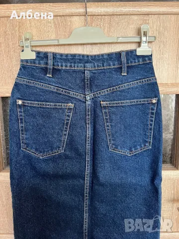 Дънкова Midi пола Zara, снимка 4 - Поли - 49667547