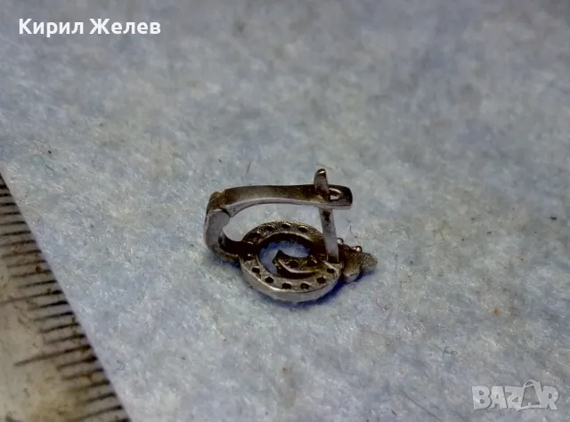 ФИГУРАЛНА АНГЛИЙСКА ЕМАЙЛИРАНА СКЪПОЦЕННА СРЕБЪРНА ОБЕЦА ПЕПЕРУДКА СРЕБРО S925  РЪЧНА РАБОТА 47543, снимка 7 - Обеци - 49682593