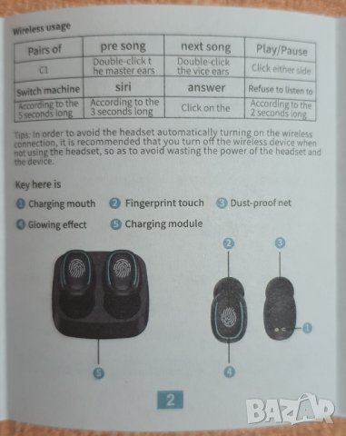 Нови Bluetooth (безжични) слушалки Bluetooth V 5.3 Тъч версия, снимка 4 - Безжични слушалки - 40769480