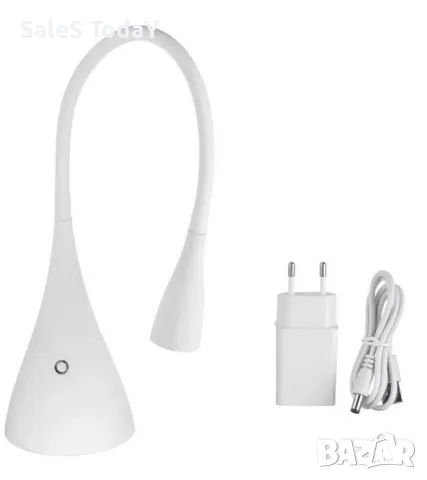 Нощна лампа с LED Touch и USB функция, 11,5х33 см, бял