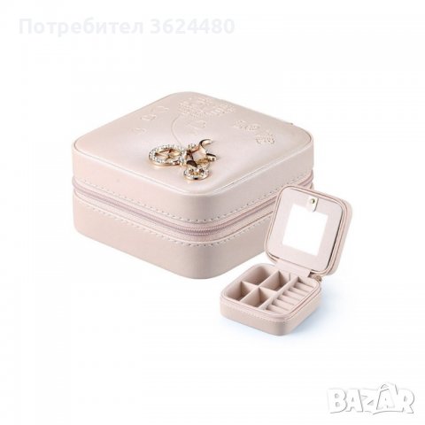 Кокетна малка кутия за бижута с огледало и декорация Айфелова кула