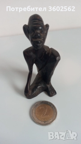африканска дървена фигурка - ръчна изработка, снимка 4 - Статуетки - 51906317