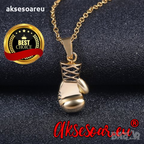 Колие боксова ръкавица верига от неръждаема стомана унисекс медальон спортни бижута, снимка 8 - Колиета, медальони, синджири - 38355725