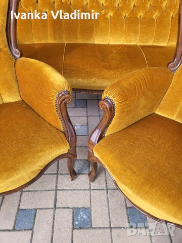 Италианска барокова холна гарнитура , снимка 2 - Дивани и мека мебел - 40260278