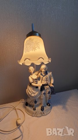 Старинна порцеланова лампа, викторианска двойка, снимка 10 - Други ценни предмети - 43602973
