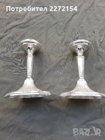 Кралски посребрен свещник 2 бр, снимка 2 - Антикварни и старинни предмети - 49874795