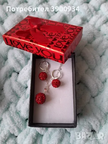 Подаръчен комплект сребро , снимка 2 - Бижутерийни комплекти - 47496441
