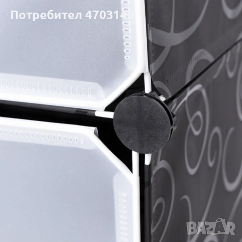 Черен модулен шкаф за обувки - функционалност и красив дизайн в едно, снимка 6 - Шкафове - 53343751