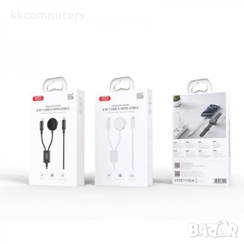 Зарядно XO-CX030 2в1 Watch Charger + Type-C кабел / Черен Баркод : 456513, снимка 2 - Оригинални зарядни - 52172322