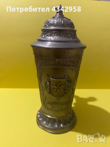 Zim Becker .Винтидж бирена калаена халба., снимка 3 - Антикварни и старинни предмети - 52887011