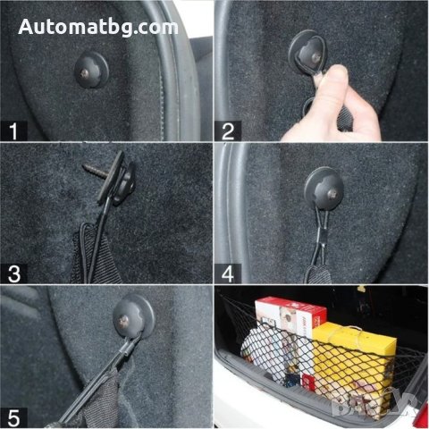Мрежа за багаж Automat, За МПС, 125 х 30см, Черен, снимка 4 - Аксесоари и консумативи - 42960027