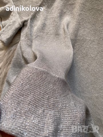 Сребриста блуза с къдрички Н&М, снимка 3 - Блузи с дълъг ръкав и пуловери - 43020600