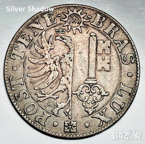 Сребърна монета Швейцария 25 Сантима 1844  Кантон Женева, снимка 2 - Нумизматика и бонистика - 37010842