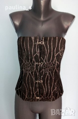 Givenchy / Дизайнерско дънково секси бюстие "Organza" Italy / промо цена, снимка 7 - Корсети, бюстиета, топове - 28552717