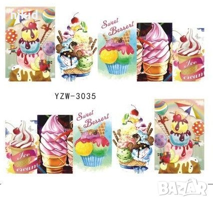 YZW-3035 мелба сладолед татос слайдер ваденки водни стикери маникюр нокти