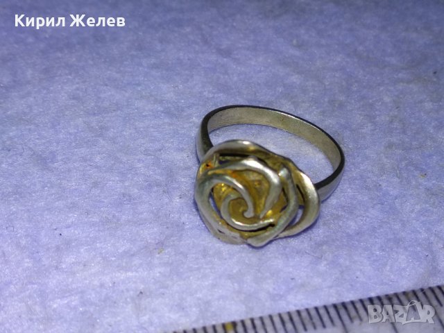 СРЕБЪРЕН РЕТРО АРТ ПРЪСТЕН РОЗА СРЕБРО 925 АЖУРНА РЪЧНА СТАРА ИЗРАБОТКА 40155, снимка 13 - Пръстени - 43226765