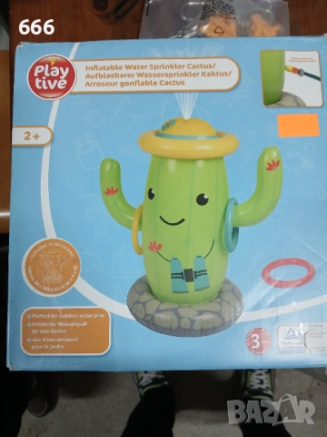 Надуваем воден разпръсквач Playtive с детска игра с хвърляне на пръстени - Garden Cactus, снимка 4 - Други - 52931043