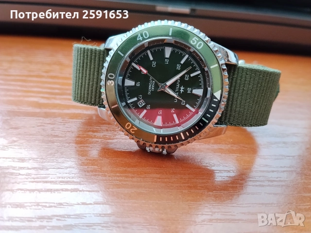 Часовник Хамилтон в зелен цвят, снимка 7 - Мъжки - 52031054