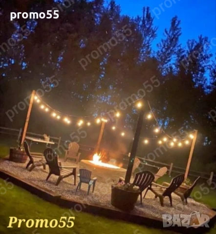 Светлинна верига от 10м. 20Бр лед крушки, лампи за декорация, снимка 12 - Декорация за дома - 50547653