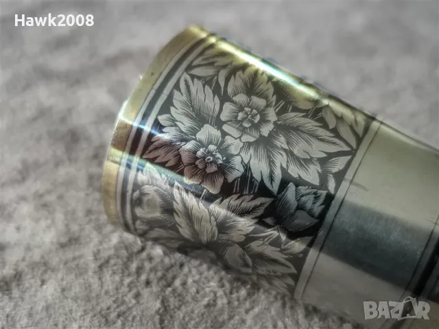 Сребърна сребро с позлата и ниело руска кавказкa чаша , снимка 4 - Други ценни предмети - 47599500