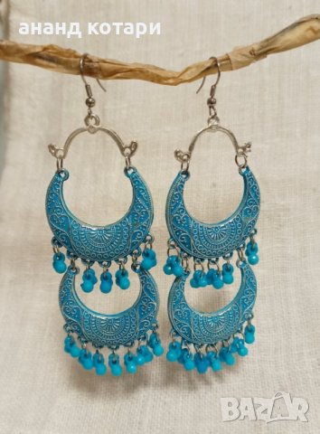 Индийски обеци висящи М17, снимка 3 - Обеци - 38682434