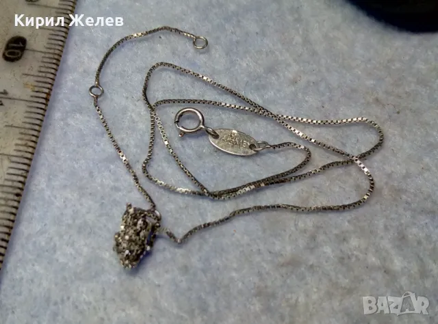 ФИНО БУТИКОВО СРЕБЪРНО КОЛИЕ ИТАЛИЯ МАРКОВО СРЕБРО 925 с БЯЛА ПОЗЛАТА / С НУЖДА да се РАЗПЛЕТЕ 40389, снимка 6 - Колиета, медальони, синджири - 49757473